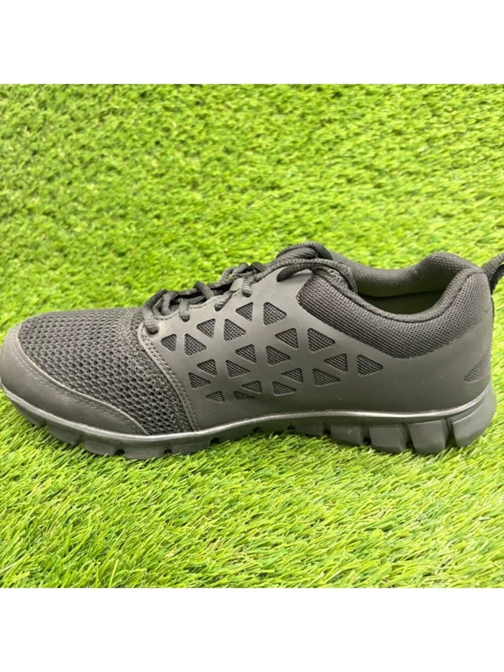 Reebok Sublite Cushion Mens Size 10.5E Black Gray Alloy Toe Safety Work Shoes